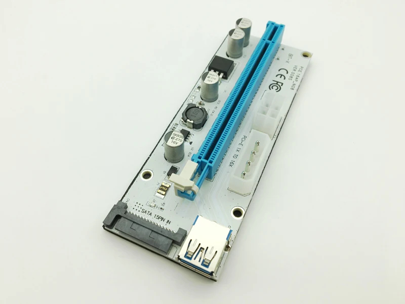 VER008S 3-в-1 Molex 4-контактный SATA 6PIN PCIE PCI-E PCI Express Riser Card 1x к 16x USB 3 0 кабель для майнинга