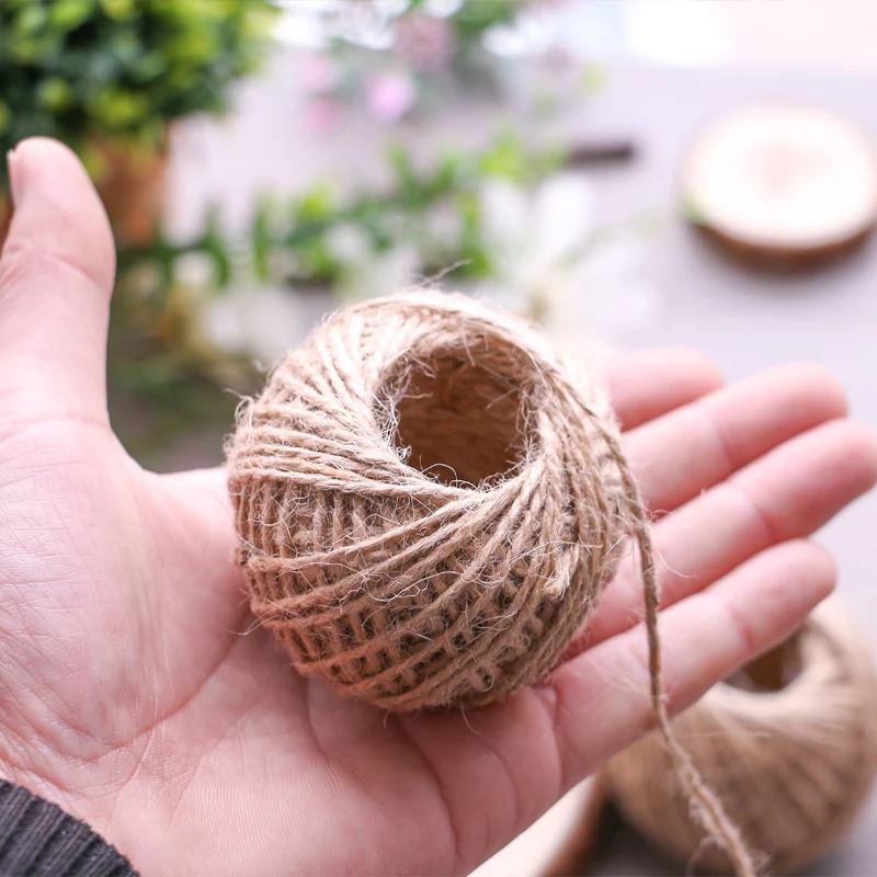 1 рулон 2 мм красная пеньковая веревка джутовый шпагат натуральная сизаль Тэги в