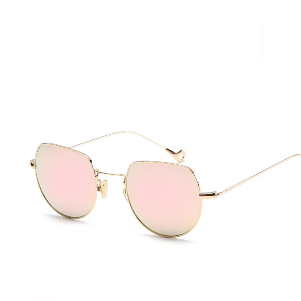 Летние Маленькие Круглые Солнцезащитные очки женские тонкие металлические