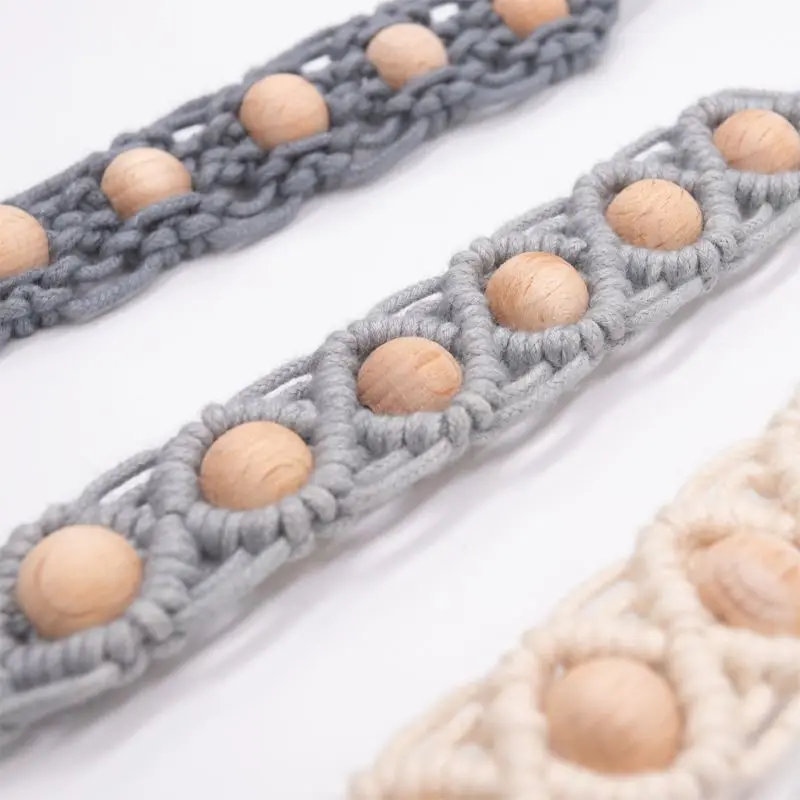 Baby Dummy Chain Pacifier Clip Crochet Cotton Soother Holder Infant Toddler Wooden Beads Teething Toy