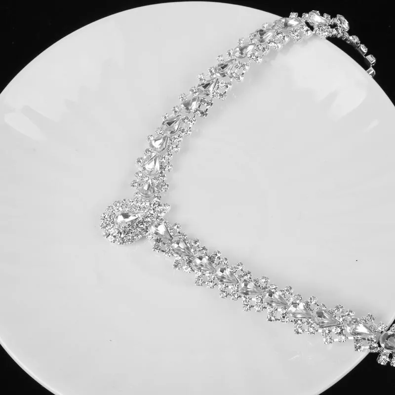 Комплект из колье и серёг с кристаллами|earrings set for women|necklace earring setbridal jewelry sets |