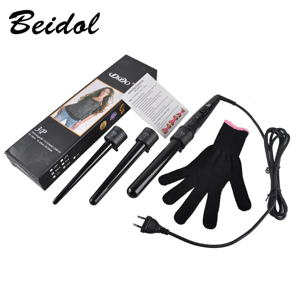 Набор для завивки волос профессиональная плойка со сменными 3 деталями с