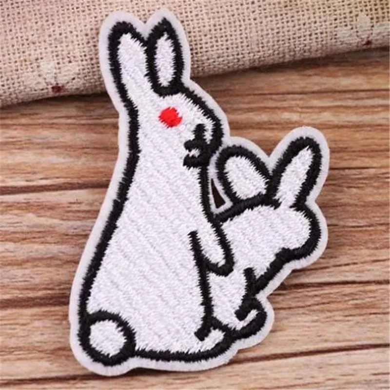 Одежда diy Вышивка Железная на пластыре дело с ним секс значок с кроликом байкерские нашивки для одежды милые наклейки ткань