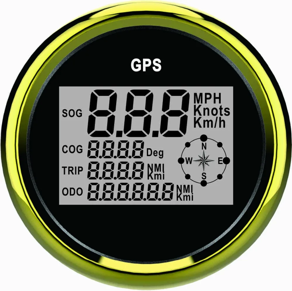 Лодочная яхта 85 мм Цифровой GPS Спидометр Одометр 0 999 узлов 12 В 24 с подсветкой|backlight|