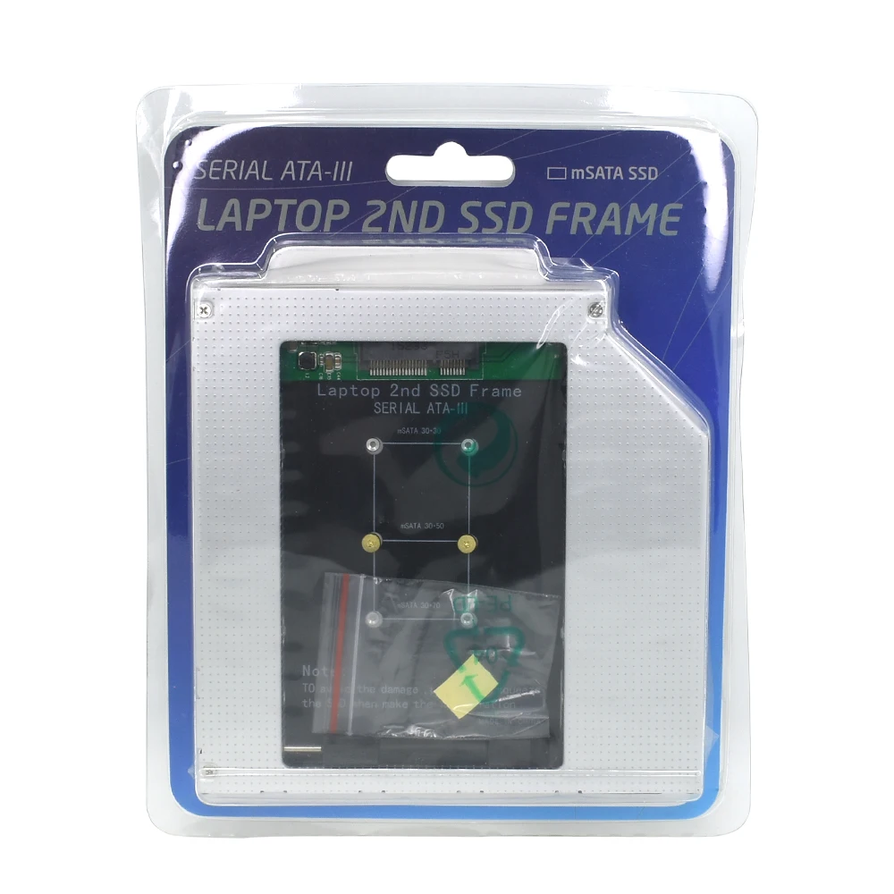 

TISHRIC Universal Aluminum 2nd HDD Caddy 9.5mm SATA 3.0 Optibay Hard Disk Drive HDD Case Enclosure Adapter MSATA SSD