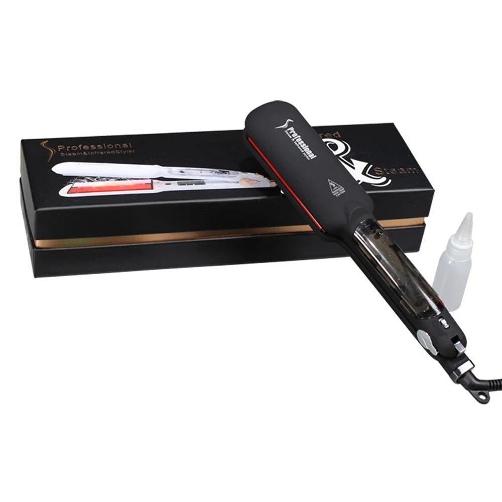 Утюжок для волос с функцией пара Steam Function Flat Iron Tourmaline Ceramic Vapor Professional Hair Straightener with Argan Oil Infusion Straightening Irons on.
