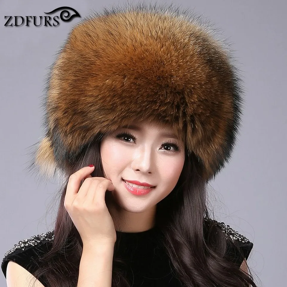 ZDFURS * Бесплатная доставка Новые Модные женские зимние шапки из лисьего меха