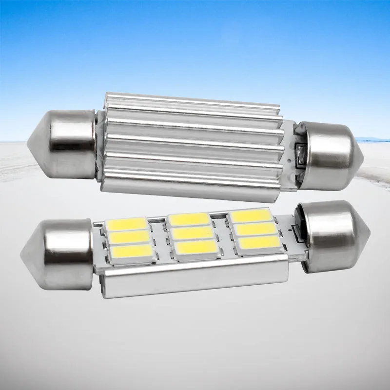 10 шт. 42 мм 6418 C5W C10W SV8.5 9 SMD 5630 5730 светодиодный белый CANBUS безошибочный автомобильный