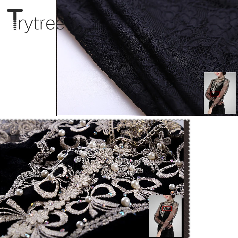 Trytree 2019 лето осень женская блузка Повседневная Вышивка и Бисероплетение