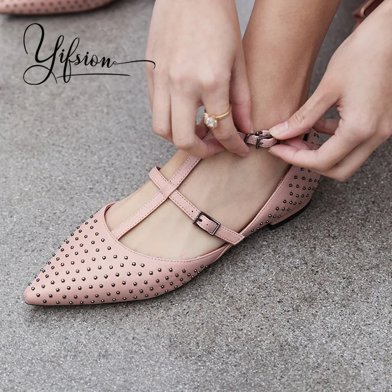 OLOME/Новинка сезон весна лето женская обувь на плоской подошве цвет розовый