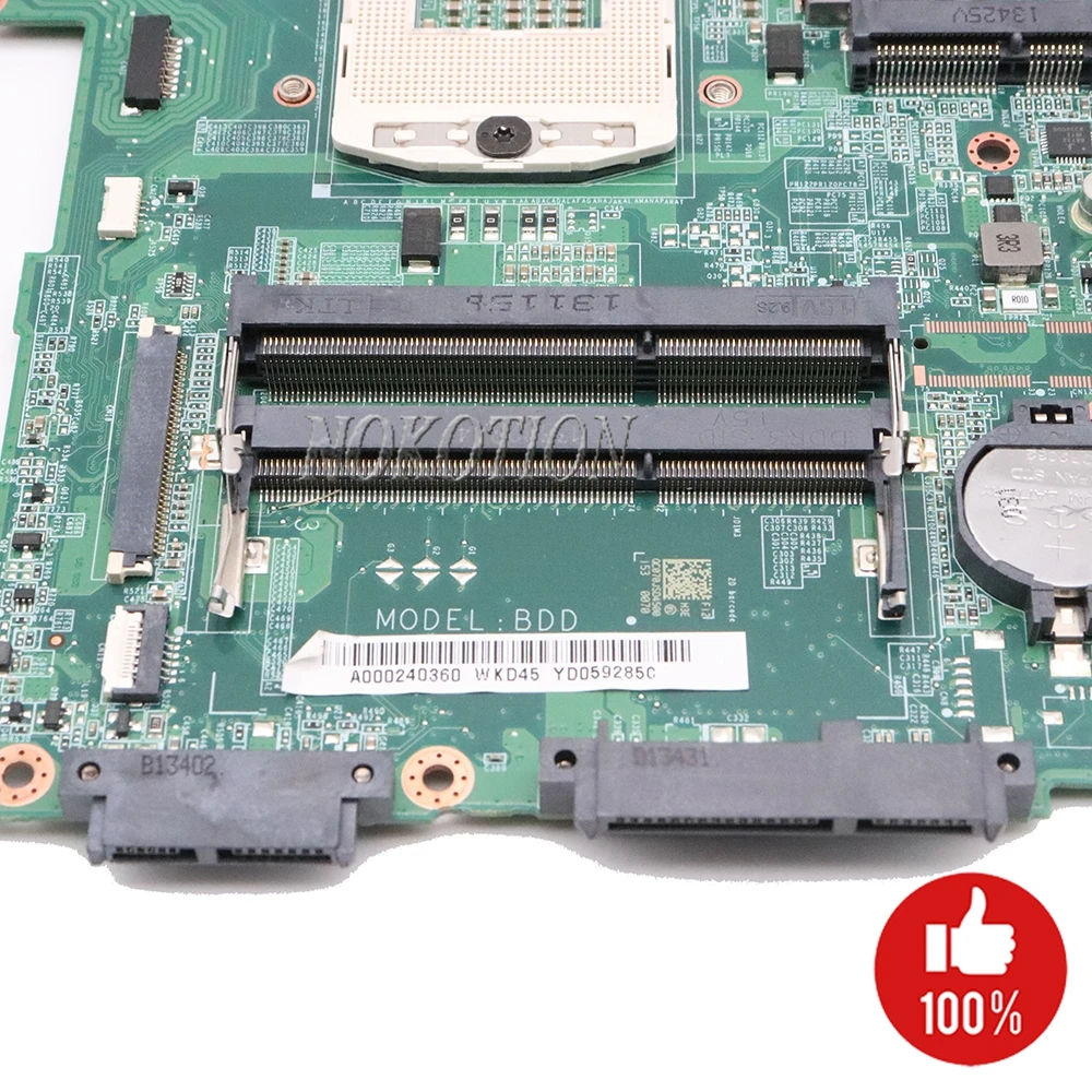 NOKOTION DA0BDDMB8H0 A000240360 для Toshiba Qosmio X70 X75 X75-A7170 материнская плата для ноутбука 17,3 дюймов с графическим слотом работает