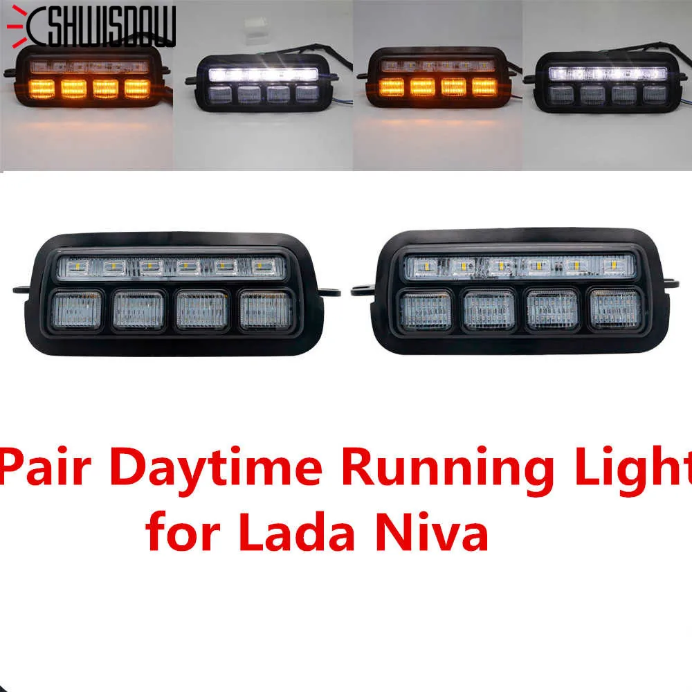 Светодиодные дневные ходовые огни DRL для Lada Niva 4x4 1995 2 шт. с ходовым поворотным