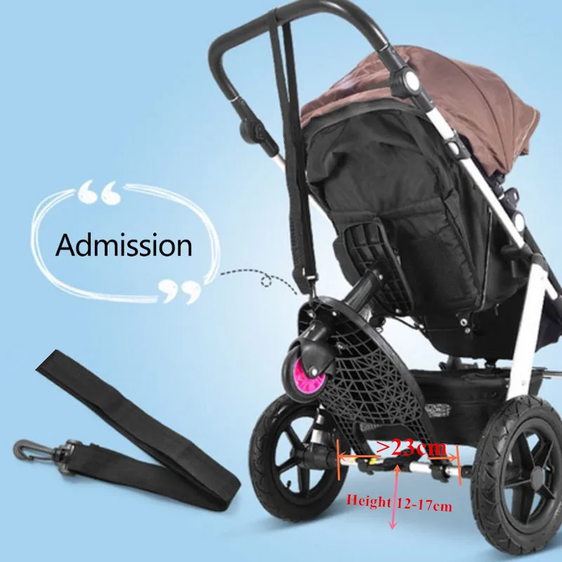 fashion children stroller pedal adapter second child auxiliary trailer twins scooter hitchhiker kids standing plate with seat free global shipping