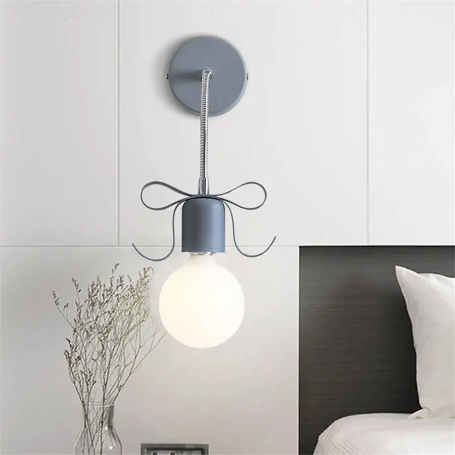 Стиль принцессы Подростковая лук светодиодный настенный светильник современной