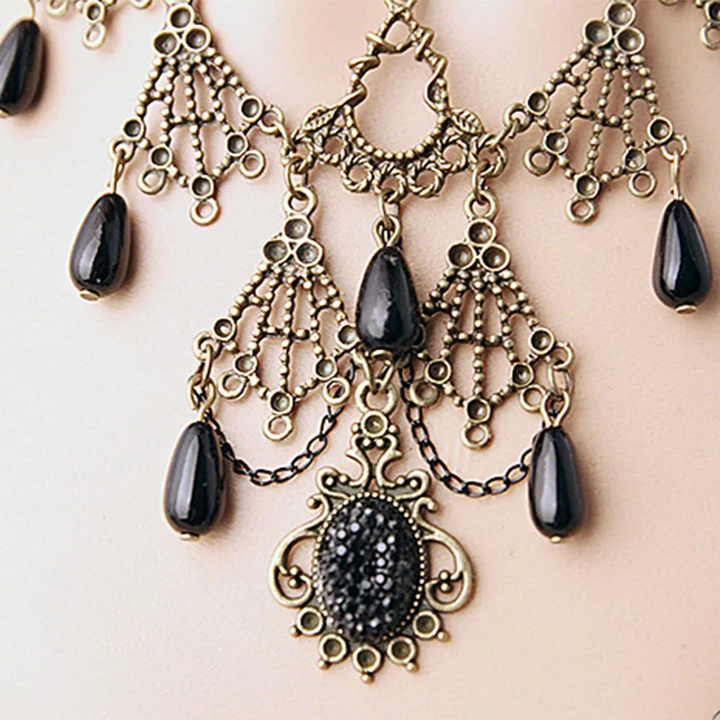 12 шт./лот черный кружевной Шарм ожерелье для подружек невесты Ювелирное