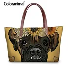 Женская большая сумка с объемным принтом в виде милых щенков и собак, известный роскошный дизайн, женская сумка-шоппер, сумка-тоут Daisy Boxer, сумка-мессенджер