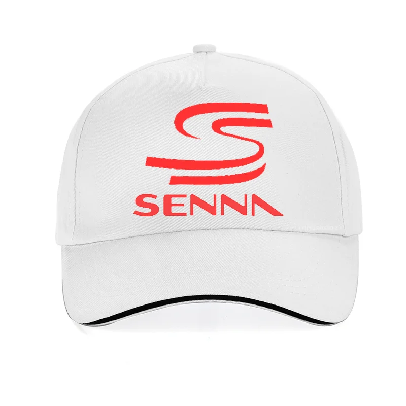 White Летняя модная кепка Hero F1 Ayrton Senna для мужчин и женщин, хлопок, бейсболки для папы, гоночного автомобиля, регулируемая бейсболка, кепка bone Senna - Color: White