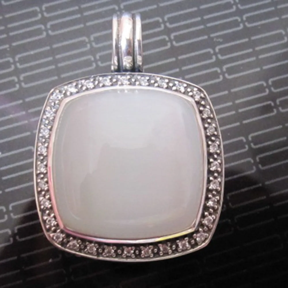 

Solid 925 Sterling Silver Jewelry 20mm Moon Quartz Moonlight Ice Enhancer Desing Jewelry Smoky Quartz Prasiolite Women Pendant