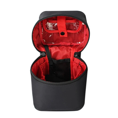 Black and Red Для женщин Бочкообразная, косметичка для макияжа, чехол на молнии Красота моющаяся коробка, сумочка, косметичка-органайзер для путешествий аксессуары - Цвет: Black and Red