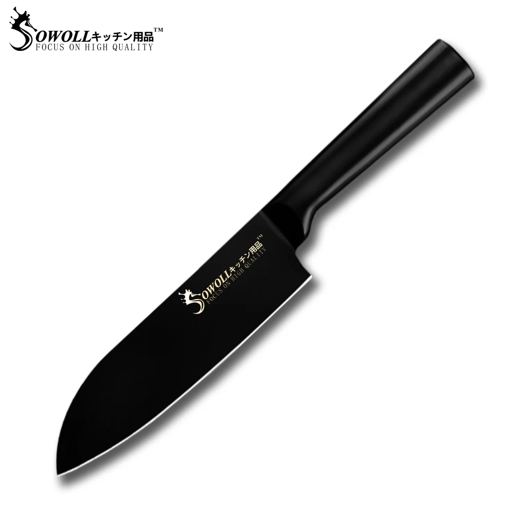 C.7 santoku knife Sowoll 6,5 дюймов Кливер нож из нержавеющей стали Нескользящая ручка острое лезвие разделочный нож для стейка мяса кости кухонный аксессуар - Цвет: C.7 santoku knife