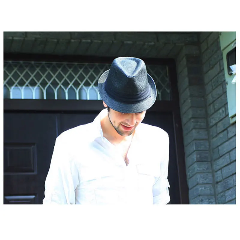 Wo Мужская Панама Соломенная пляжная шляпа для мужчин и женщин летняя белая с