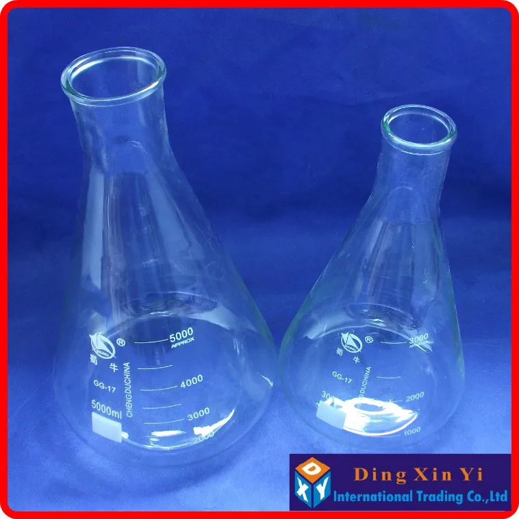 Стеклянная колба Erlenmeyer 3000 мл коническая для лабораторного использования