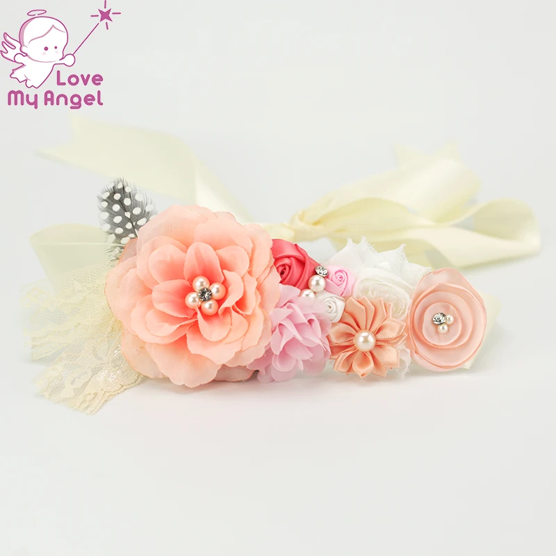 1 шт. винтажный коралловый персиковый свадебный пояс с цветами для девушки