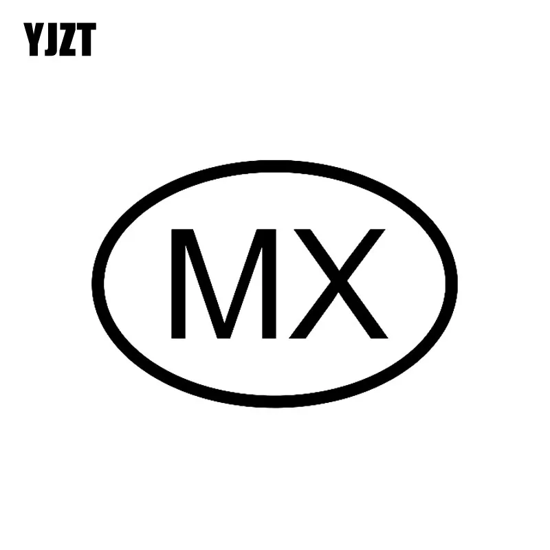 YJZT 14,6 см * 10 см MX Мексика страна код овальные автомобильные наклейки виниловые наклейки черные Серебряные Фотообои