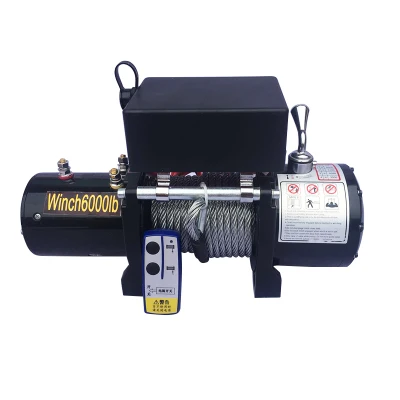 

DC12V/24V 6000lbs portable electric winch, 14m wire rope, wireless / handle control, suitable for car rescue, cargo traction