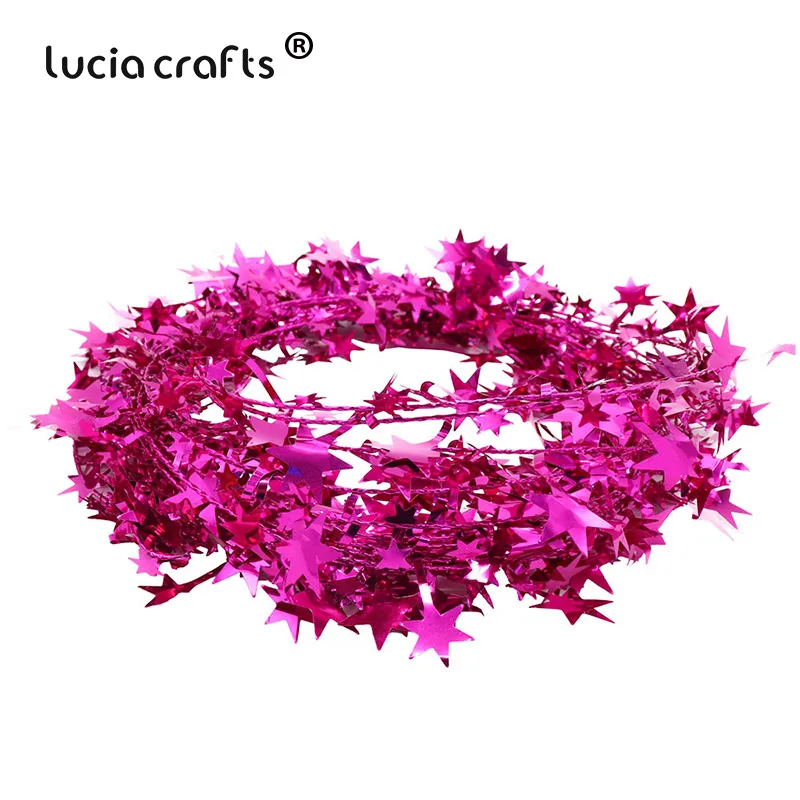 C2 Rose red Lucia crafts 7,5 м/рулон подвесная Рождественская елка пентаграмма железная проволока гирлянда домашнее рождественское украшение H0358 - Цвет: C2 Rose red
