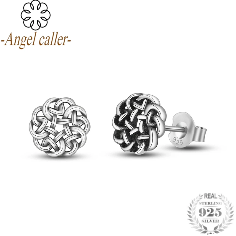 Женские винтажные серьги гвоздики Angel Caller из настоящего серебра 925 пробы