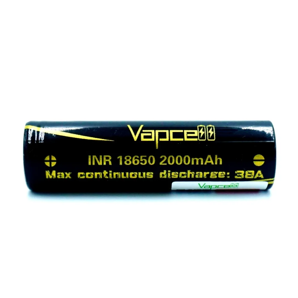 1 шт. VAPCELL 18650 батарея 2000 мАч 3 7 в перезаряжаемая Высокая мощность литиевая 38A