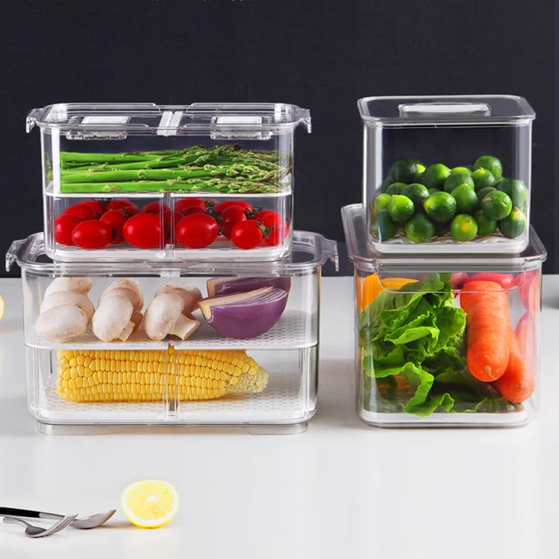 Контейнер для хранения фруктов и овощей в кухонном холодильнике|Коробки ящики