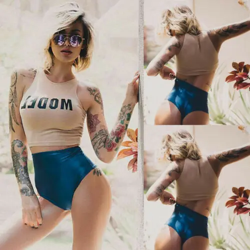 Женская Повседневная майка без рукавов Облегающая короткая 2019 | одежда