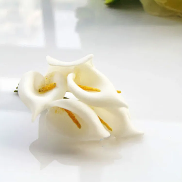 12 шт./лот эмульсионная мини молочно-белая Калла конфетная коробка кольцо Декор