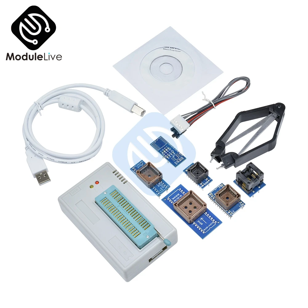 TL866CS MiniPro TL866 универсальный программатор TL866CS программист биос Поддержка около 13000 чипов/IC с 6 адаптерами Быстрая