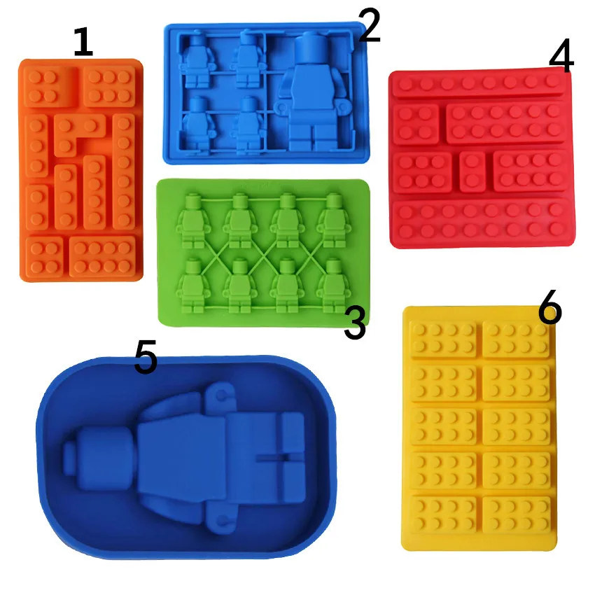 Lego кирпича и робот Minifigure Силиконовые Шоколад Желе Ice Cube торта лоток кирпичное