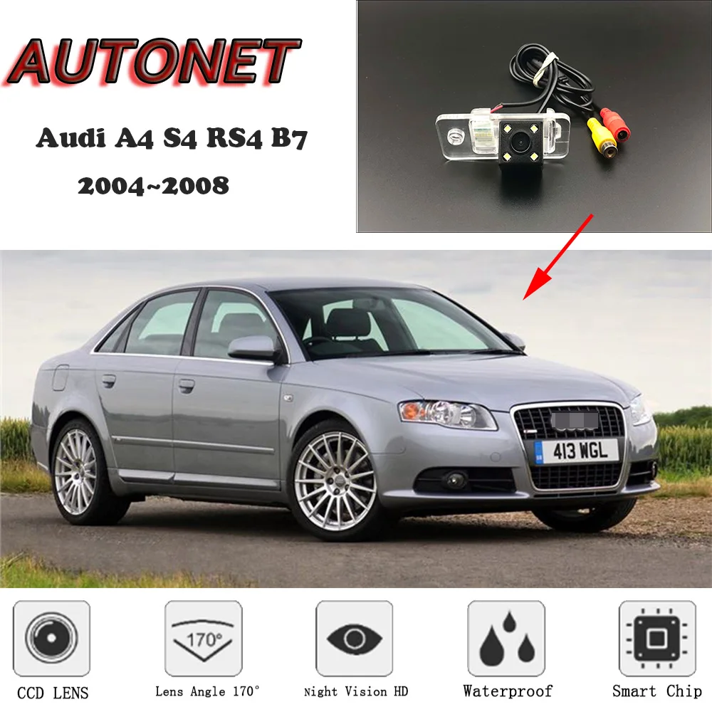 AUTONET HD камера заднего вида ночного видения для Audi A4 S4 RS4 B7 2004 2008/камера номерного