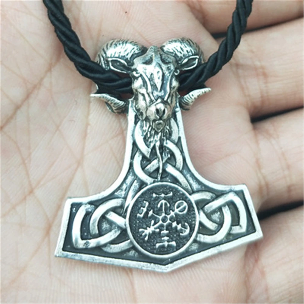 1 шт. дропшиппинг викингов козы Ram ювелирные изделия THORS молоток кулон колье Тор