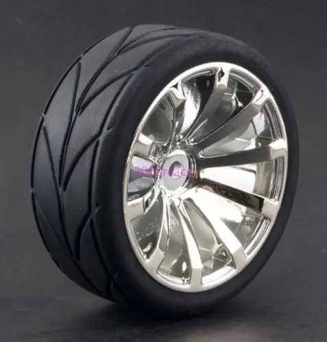 1Set 4PCS Rubber RC Racing Tires Car On Road Wheel Rim Fit For HSP HPI 1/10 94123/94122/94103/D4/D3 605 all | Игрушки и хобби