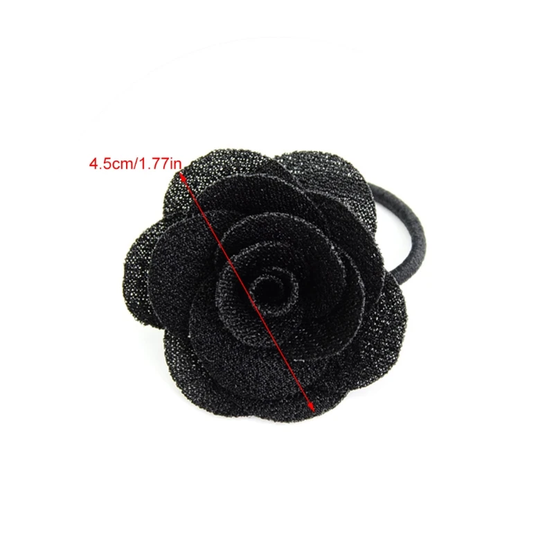 

13Pcs Girl Elastic Hair Band Rope Rose Flower Ponytail Holder Accessories Color Random delivery