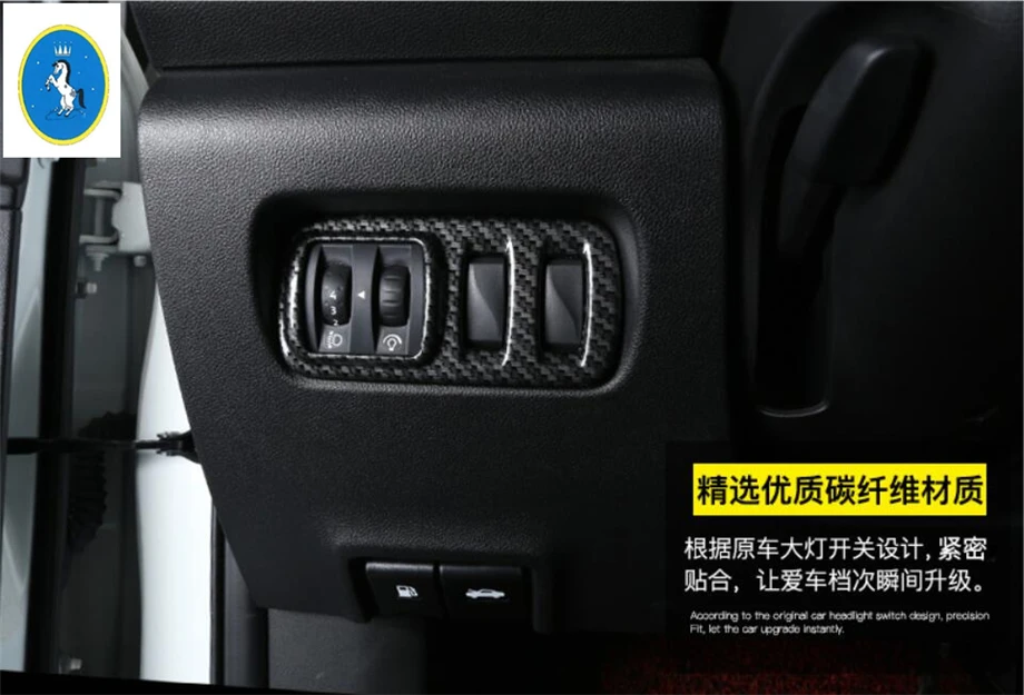 

Yimaautotrims Auto Accessory Head Lights Lamp Switch Button Cover Trim For Renault Kadjar 2016 2017 2018 ABS Carbon Fiber Look