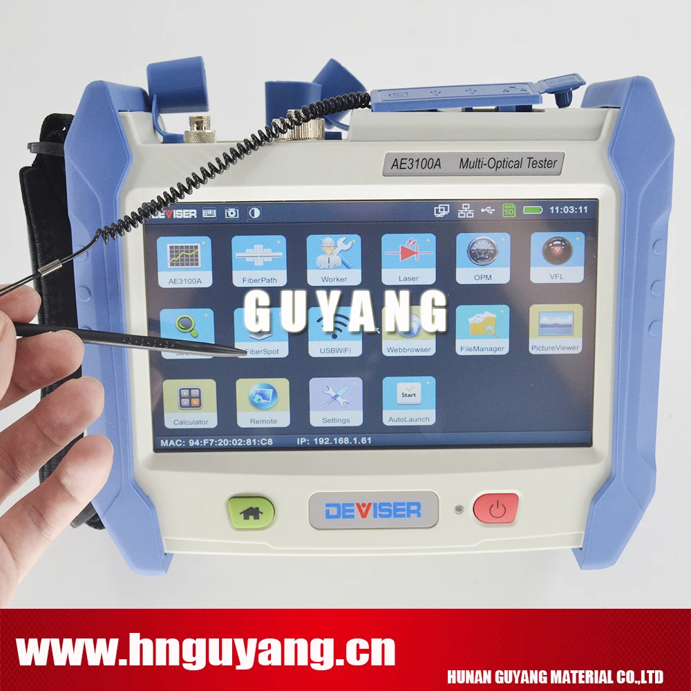 Deviser AE3100A SM OTDR 1310/1550nm, поддержка VFL, измеритель мощности, источник света, волоконный пропуск