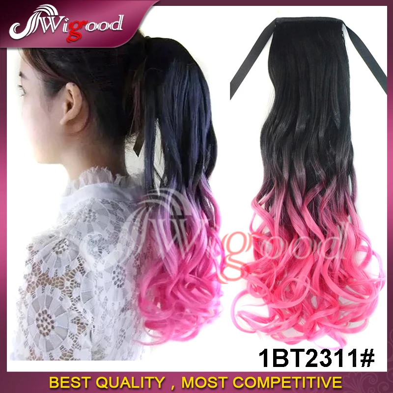 1 ШТ. Хвостики Шиньоны 4 цвета Шнурок Наращивание Волос Синтетические Волосы