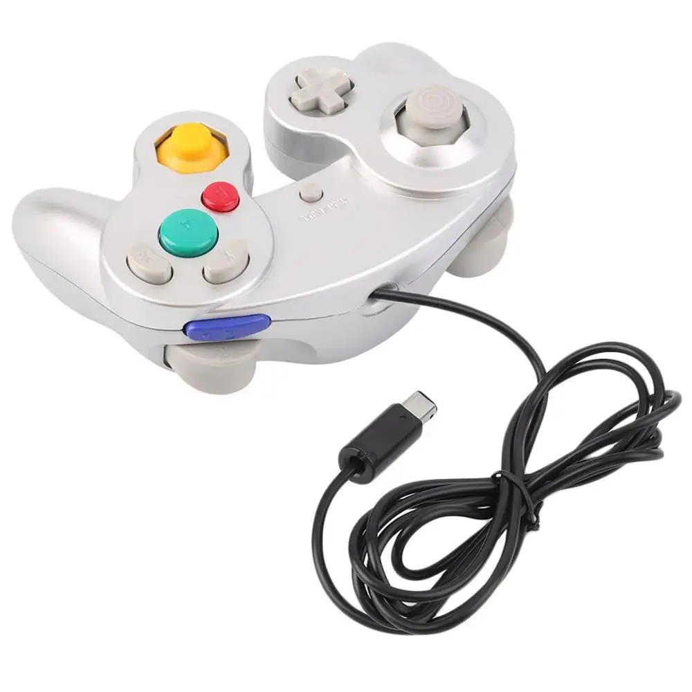 Silver Пластиковый чувствительный проводной игровой контроллер, джойстик для GameCube для nintendo, игра для wii, профессиональный игровой контроллер - Цвет: Silver