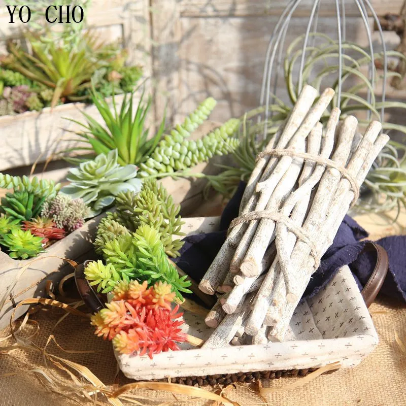 

YO CHO 1PC 3 Color Artificial Plants Fake Succulents Eco-friendly PVC Garden Home Office Decor DIY Fake Flower Artificial Plant