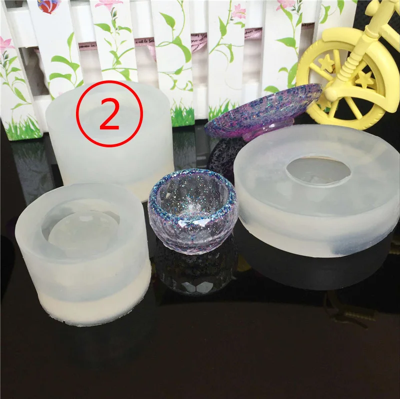 1 шт. УФ Смола 3D Чаша Блюдо Силиконовая Форма Смола Плесень DIY моделирование чаша процесс изготовления ювелирных изделий Смола Плесень Для ювелирных изделий - Цвет: 2