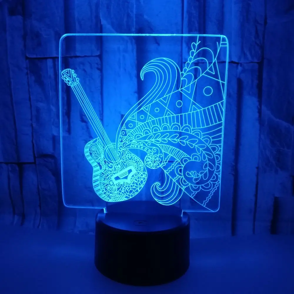 3d гитара Led ночные настольные лампы для гостиной 7 цветов сенсорный визуальный