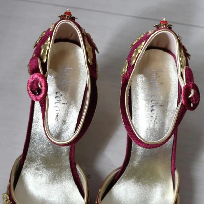 Роскошные бархатные туфли лодочки со стразами в стиле ретро тонкие Mary Jane с