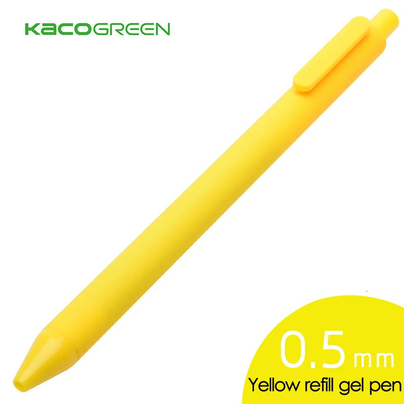 Yellow refill Новое поступление года. Цветная гелевая ручка KACO PURE Series. Гелевые ручки высокого качества для студентов. Канцелярские принадлежности - Цвет: Yellow refill